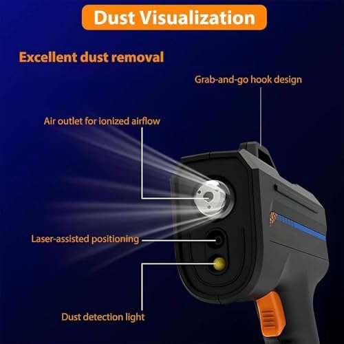 Handheld Ionizing Air Gun with Dust Detection Light - Anti-Static Solution for Electronic Repair & Efficient Dust Removal - Portable & Effective Anti-Static Tool