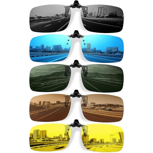 phikttu Polarized Clip On Sunglasses for Men Women Flip Up Fit Over Glasses for Sports Fishing Driving Hiking Cycling