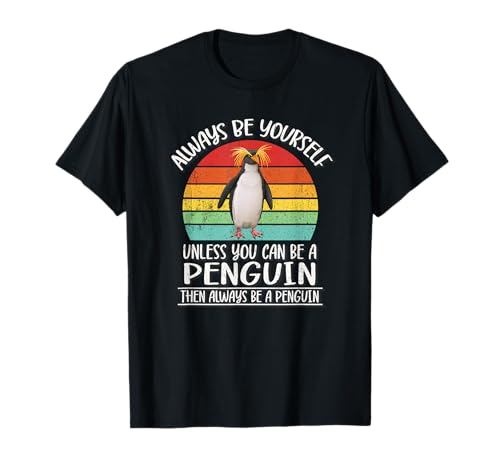 Retro Vintage Always Be Yourself Macaroni Penguin Lover T-Shirt