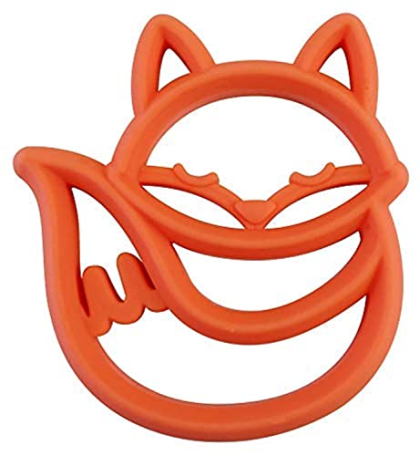 Image of Itzy Ritzy Silicone Baby Teether – BPA-Free Infant Teether with Easy-to-Hold Design & Textured Back Side to Massage & Soothe Sore, Swollen Gums - Teething Toy for 3 Months & Up - Fox