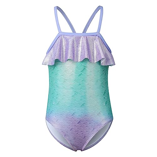 Phineein Girls One-Piece Swimwear Tropical Fruit Heart Print Ruffle Bathing Suit