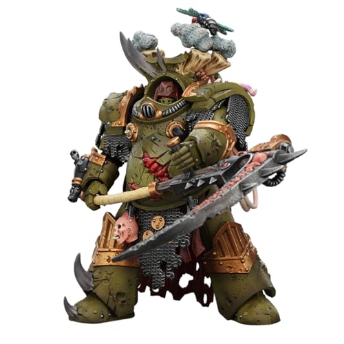 Image of JOYTOY Warhammer 40K 1:18 Action Figures Death Guard Deathshroud Terminator 1 with Manreaper and Plaguespurter Gauntlet Model Birthday Gifts