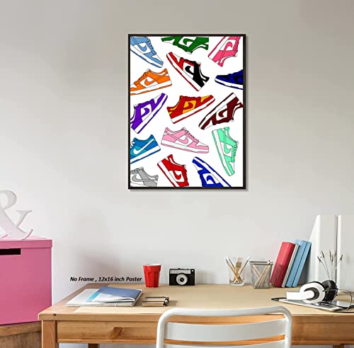 Hypebeast Custom Dunk Low Sneaker Poster – (12X16 Inch) Unframed – Aj Wall Art, Hypebeast Room Decor, Michael Jordan Poster, Sneaker Air Gym Shoes Shoebox Collection Aesthetic Cool Poster For Teen Boys Guys Men Room Dorm Bedroom Wall Decor By Liya Design Prints #TOP3