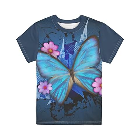 Dolyues Girls Butterfly Summer T-Shirt Cover