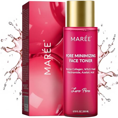 MAREE Pore Minimizer for Face Toner – Witch Hazel Toner with Niacinamide & Marine Collagen – Gentle Exfoliating Oil Control Facial Toner for Women – BHA Liquid Exfoliant – Alcohol Free Tonico Facial