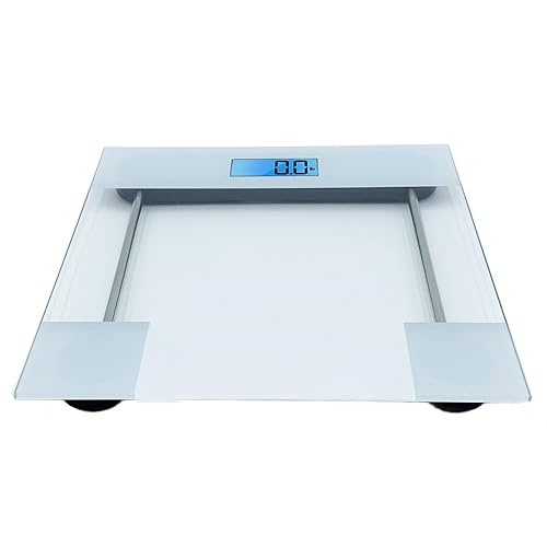 Miniatura 2 de CAMEO - Báscula de baño para peso corporal, báscula de baño con una gran pantalla LCD de retroiluminación y vidrio templado, baterías incluidas, 400