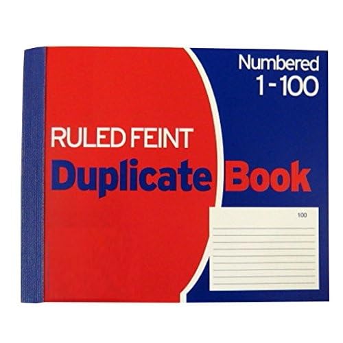 Evrite Ruled feint memo Duplicate Book - Numbered 1-100 with Index Sheet (105 x 127mm / 4 x 5 inches) - Pack of 5 Books