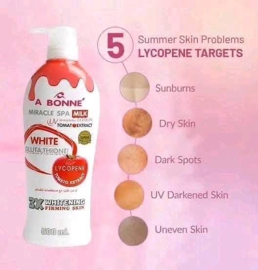 a bonne glutathione lotion review Miracle SPA Milk Whitening Tomato Extract & 500ml – Brightening Body Lotion with Lycopene, Kojic, UV Protection & Milk Protein Beauty fda status bpc-157 tb-500 Size:50MG melanin control cream