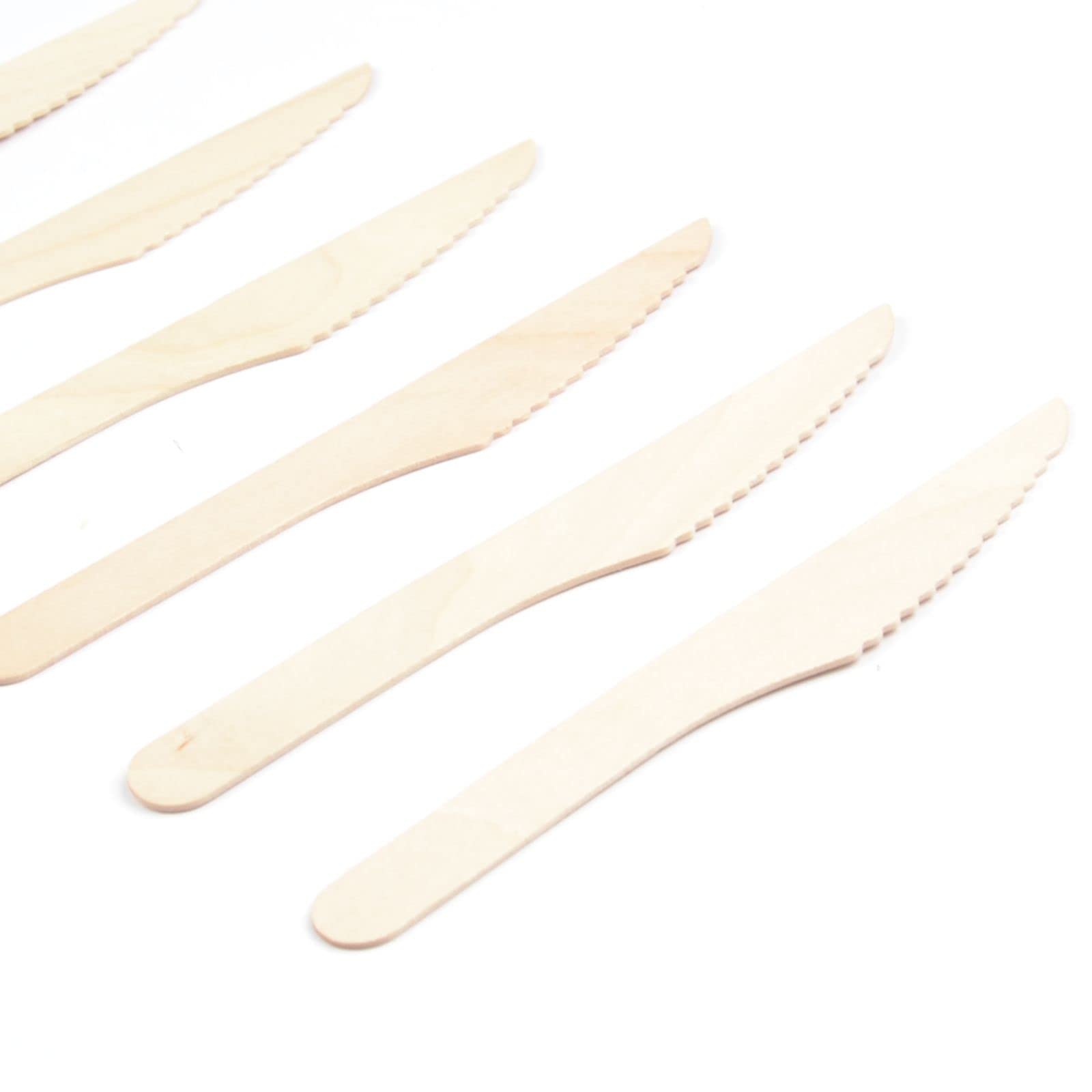 1000 Stück Holzmesser, 16,5 cm Einmalbesteck Holz Messer Holzbesteck
