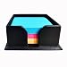 Dacasso Black Leather Note Holder, 3-Inch by 3-Inch