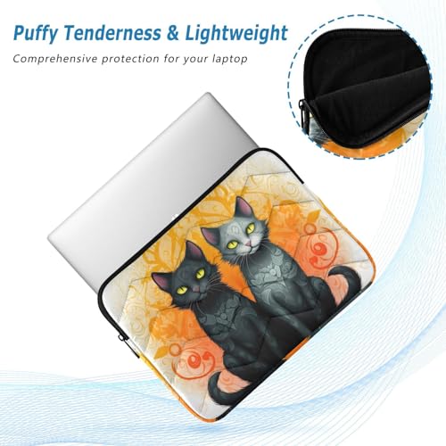 Funda para portátil Two Cats negra y gris 13-14 pulgadas miniatura 5