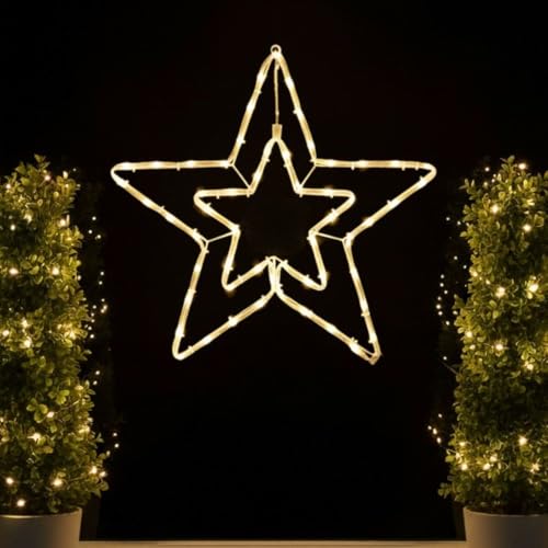 LED Fensterdeko Weihnachten mit Timer und Batterie hängend...