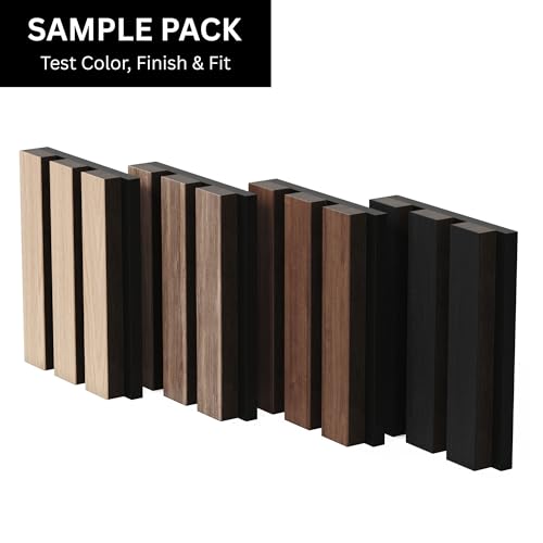 Image of Samples-Pack Acoustic Slat Wall Panels - Soundproof Wood Paneling for Interior Decor