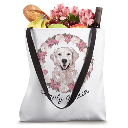 Bolso Tote con diseño de Golden Retriever blanco crema miniatura 4