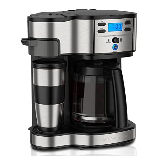 Hamilton Beach - Cafetera Con Sistema De Preparación Doble Con Temporizador, Termo Incluido, Hasta 12 Tazas De Café, Cafetera Con Filtro De Acero Inoxidable, Acero Inoxidable / Negro (49980A-CE)