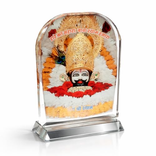 Image of Rangoli Personalized Crystal Photo Frame 22.5 x 14 cm (225 x 140 mm) Custom Picture Frame with Stand for Home Decor Gift Temple Frame. D-8