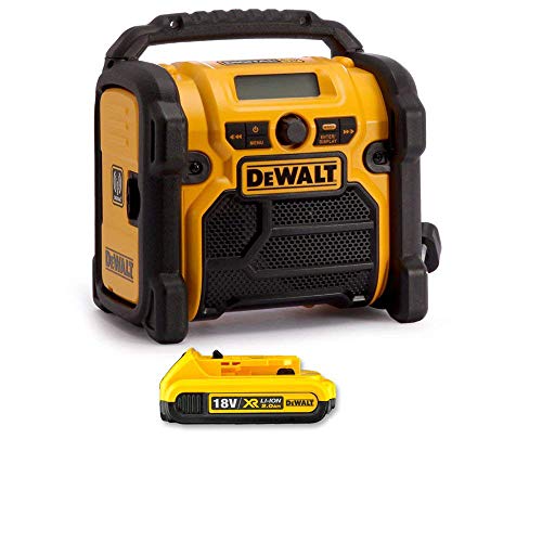 DeWALT DCR020 240V DAB FM Jobsite Digital Radio With 1 x 2Ah Battery