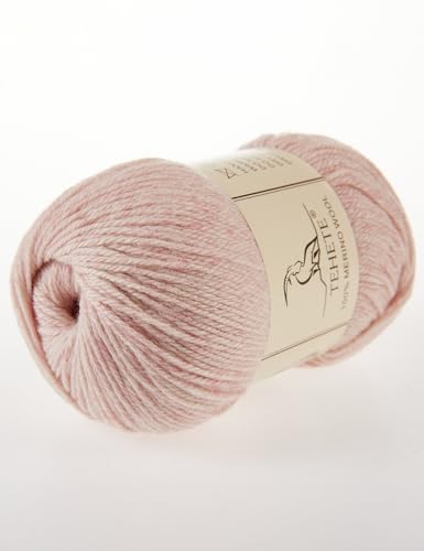 Image of 100% Merino Wool Yarn for Knitting 3-Ply Luxury Warm Soft Lightweight Crochet Yarn(Light Pink,3Balsl)