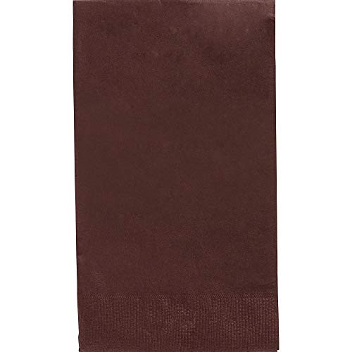 Amscan Big Party Pack 2‑Ply Guest Towels, Chocolate Brown Paper Napkins, 40 Pieces