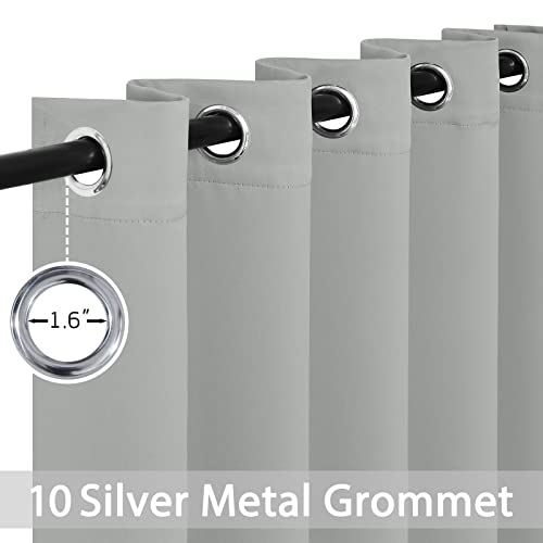 Yakamok Blackout Curtains Room Darkening Thermal Insulated Window Panels,Solid Grommet Top Drapes for Bedroom/Living Room(62Wx72L, Light Grey, 2 Panels)