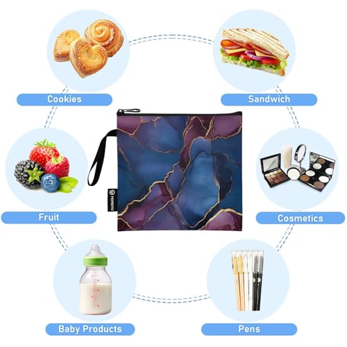 Bolsas Reutilizables para Bocadillos 3 Pzas Azul Marino y Borgoña miniatura 5