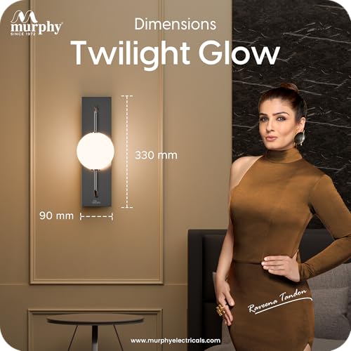 Image of Murphy Twilight Glow 9W Wall Light Pack of 1 | 3-in-1 Color Changing LED (Warm White /Cool White /Natural White) with 2-Year Warranty | Modern Premium Lamp