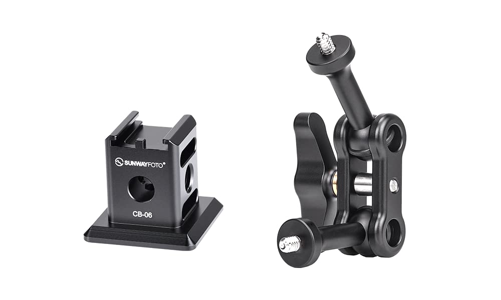 Sunwayfoto CB-06 + GA-02 Arca / RRS QR / Cold Shoe Adapter Flash Accessory + Magic Arm