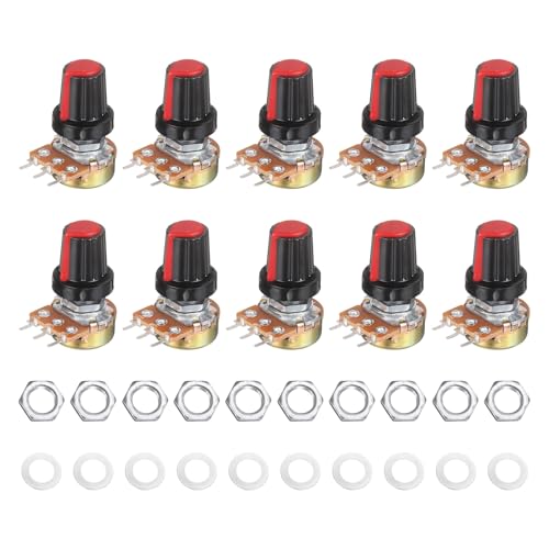 Potentiomètre WH148 B250K Ohm linéaire à 3 broches avec boutons bicolores