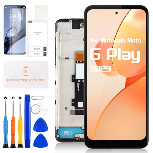 for Motorola Moto G Play 2023 LCD Display Kits, Screen Replacement for Motorola Moto G Play 2023 XT2271 XT2271-5 6.5 inch Touch Screen Digitizer Full Assembly with Repair Tools (Black with Frame)
