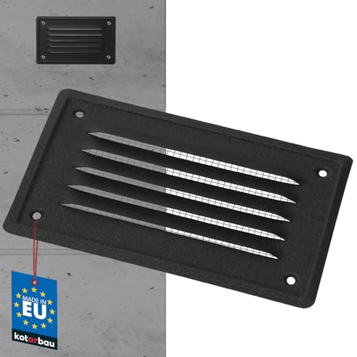 KOTARBAU® Griglia di ventilazione 165 x 100 mm con rete grafite aerazione areazione metalica da sovrapporre