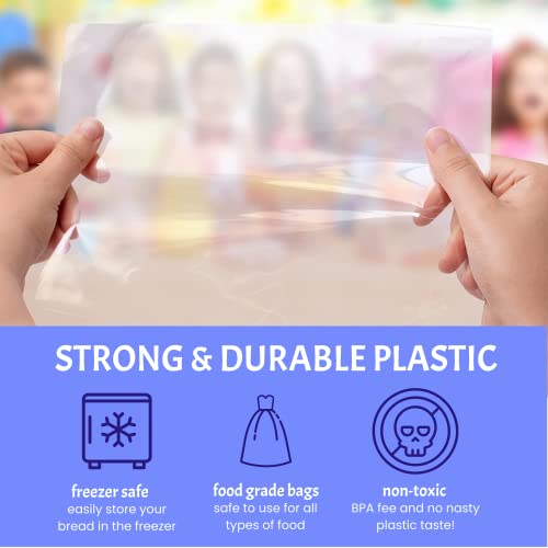 Reusable Plastic Bread Bags For Homemade Bread - 8X12 100 Pack Clear Bread Bag With Ties For An Airtight Moisture-Free Preservation And Storage- Sandwich Bags For Home Bakers And Bakery Owners #TOP2