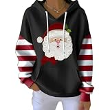 Generisch Sudadera informal de Papá Noel con bonita sudadera con capucha para mujer, S