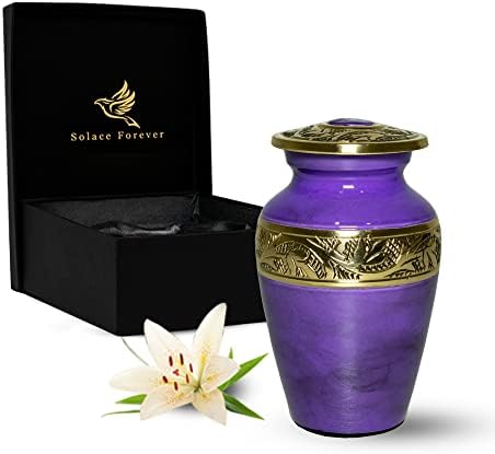 Small Keepsake Urn for Ashes - Lavender Urn for Human Ashes with Premium Box & Bag - Small Urn for Women - Honour Your Loved One with Cremation Urn Keepsake - Handcrafted Mini Urn for Female & Male