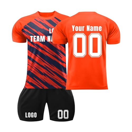 Camiseta de Fútbol Personalizadas Nombre y Número para Hombres y Niño, equipación Fútbol DIY con Conjunto Top Pantalón y Calcetines Regalo de Fútbol