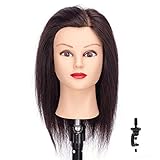 HAIREALM Mannequin Head 100% Real Human Hair Hairdresser Practice Training Head Manikin Cosmetology...