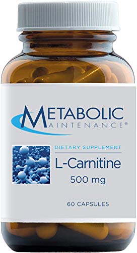 Metabolic Maintenance L-Carnitine - Pure 500 Milligrams No Fillers, Performance + Cardiovascular Support (60 Capsules)