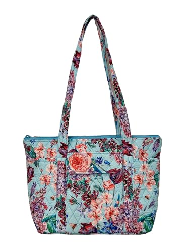 EGFAS Quilted Small Tote Bag for Women, Lightweight Fabric Handbag