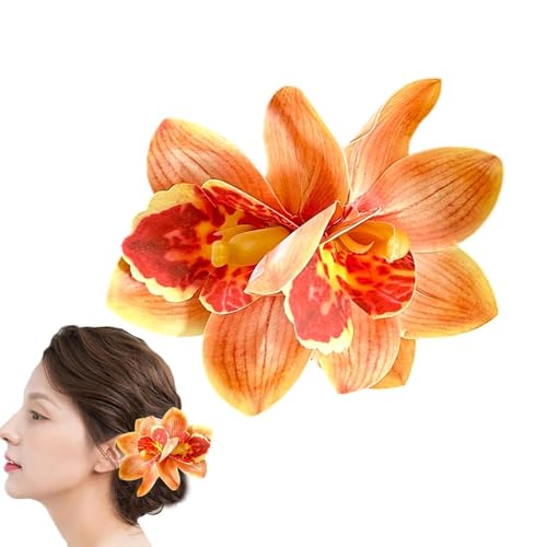 Flower Hair Clip - Hawaiian Resin Artificial Non Slip Hair Pins | Floral Accessories Elegant for Beach Wedding, Bridal Party, Su