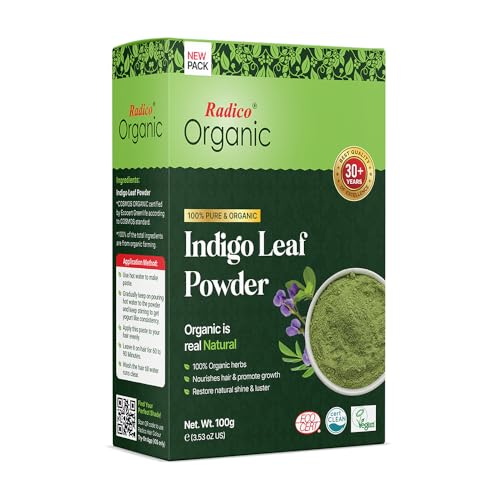 Radico 100% ORGANIC INDIGO 100% Natural BIO Organic Care Haarfärbemittel Ohne Ammoniak Ammoniak PPD PTD Peroxid Wasserstoffperoxid mit ECOCERT 100g