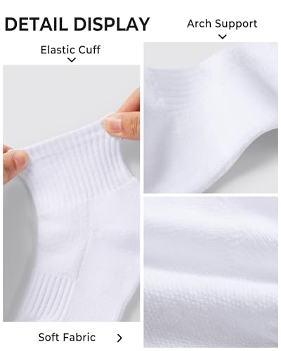 BOOPH 6 Pairs Kids Socks Boys Girls Cushioned Quarter Socks Athletic Ankle Sock 4-14 Years4