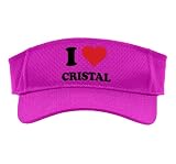 I Heart Cristal First Name I Love Personalized Stuff Sport Sun Visor, Youth, One Size, Pink