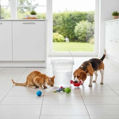 Image of No Power Needed Feline Dog Water Fountain Large Capacity