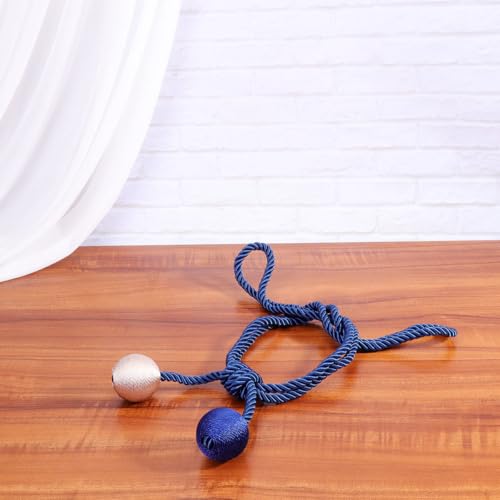 Hebilla de cortina sin taladro de doble bola azul para evitar agujeros 7