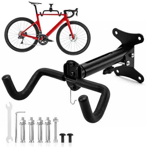 PELISPAN Soporte Pared Bicicleta De Forma Horizontal, Incluye Plantilla e Instruciones De Montaje. Soporte pared bicicleta Ajustable