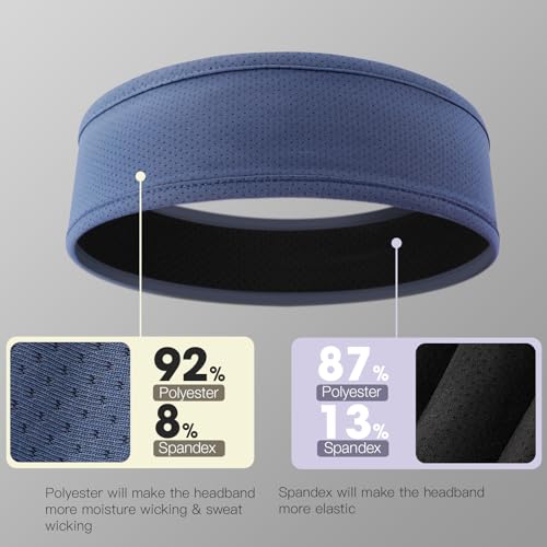 Image of Braylin Men's Headband, 3-Pack Men's Sweatband, Sports Headband for Running, Cycling, Basketball, Fitness Workout, Unisex Headbands