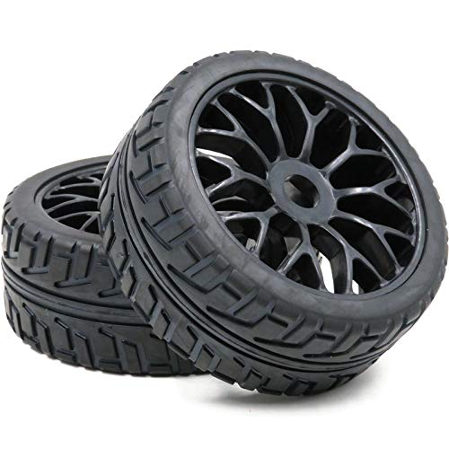 Hobbysoul 5Pcs Rc 1/8 On Road Tires W/ Hex 17Mm Wheels Rims For 1:8 Rc On-Road Buggy Car #TOP3
