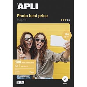 Apli 250093 - Inkjet-Papier mit Glanz A4, 100gr, 100 Blätter