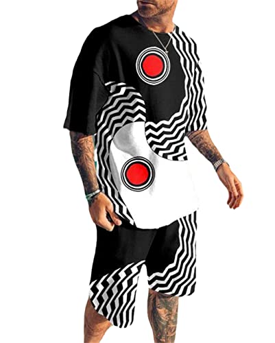 Survêtement d'été pour homme t-shirt et short imprimé 3D Kz-d5368