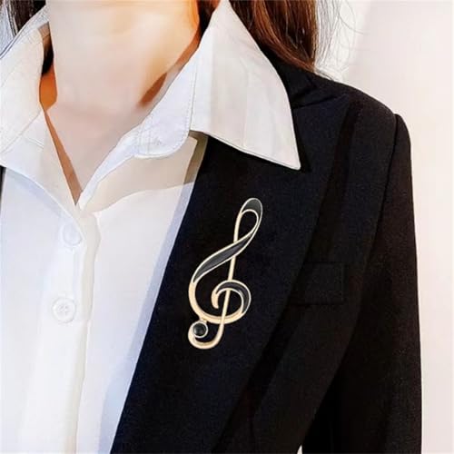 Image of 2PCS Music Note Brooch Pin for Women Dainty Elegant Rhinestone Pearl Note Treble Clef Brooch Musician Party Dance Banquet Clothes Accessorie Jewelry