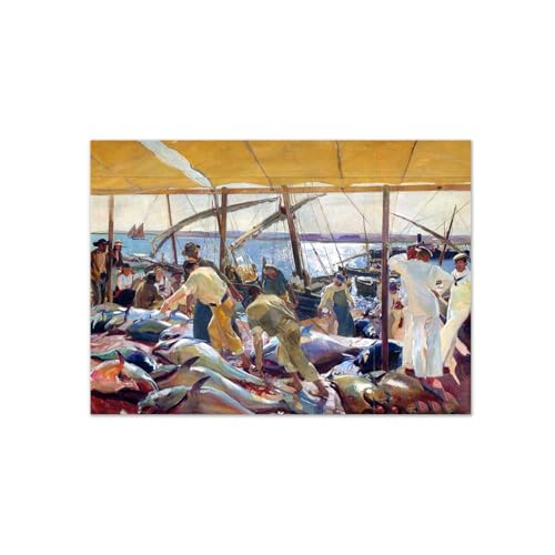 Peinture Joaquin Sorolla Poisson impression sur toile 115x80cm sans cadre pour salon
